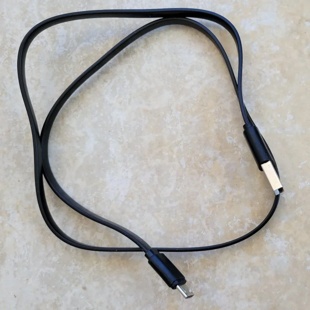USB A to Micro USB Flat Cable, 2 Feet